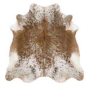 (Large (21-24 sq ft) Modlux White and Brown Cowhide Rug, 100% Australian Cowhide Fur Skin Carpet, Genuine Leather Area Rug, Natural Cowhide