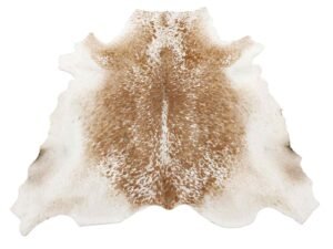 Modlux White and Brown Cowhide Rugs, 100% Australian Cowhide Fur Skin Carpet, Genuine Leather Area Rug, Natural Cowhide