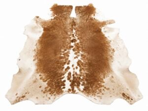 Modlux White and Brown Cowhide Rug, 100% Australian Cowhide Fur Skin Carpet, Genuine Leather Area Rug, Natural Cowhide