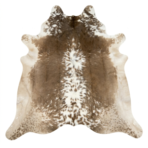 Modlux White and Brown Cowhide Rug, 100% Australian Cowhide Fur Skin Carpets, Genuine Leather Area Rug, Natural Cowhides