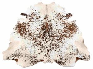 Modlux White and Brown Cowhide Rug, 100% Australian Cowhides Fur Skin Carpet, Genuine Leather Area Rug, Natural Cowhide