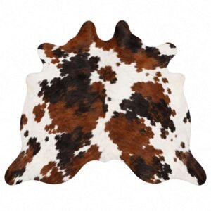 Modlux Tricolor Cowhide Rug, 100% Australian Cowhide Fur Skin Carpet, Genuine Leather Area Rugs